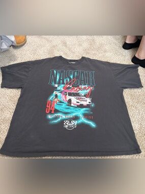 Nascar Black Tee with Teal Graphic